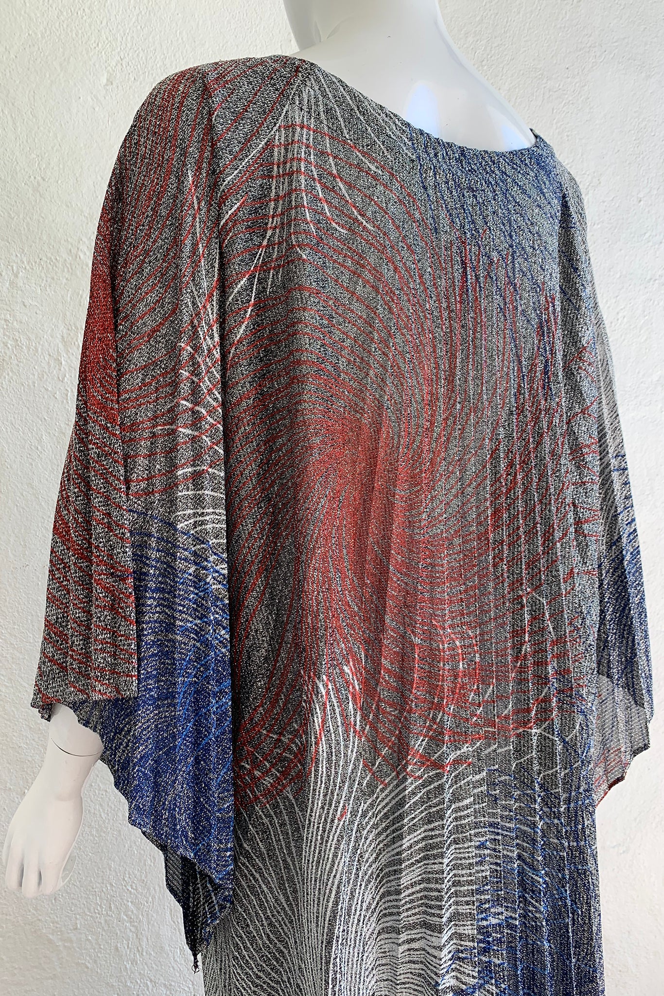 Vintage Nite N' Day by Georgie Keyloun Metallic Pleated Caftan on Mannequin Side Back at Recess