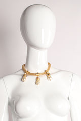 Vintage Pearl Drop Mesh Collar Necklace on mannequin at Recess Los Angeles