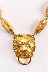 Vintage Textured Lion Door Knocker Pendant detail at Recess Los Angeles