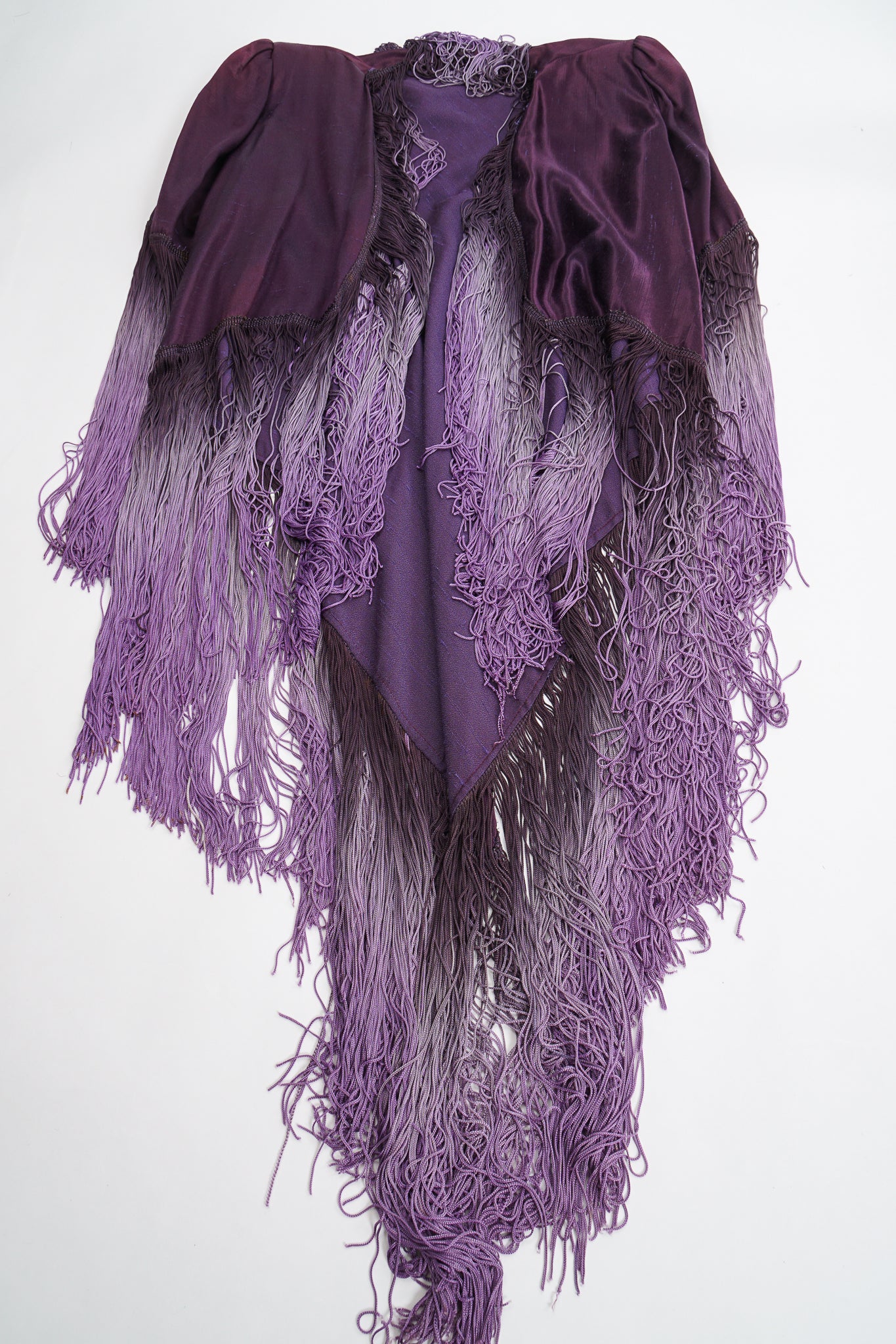 Vintage Ombré Fringe Shawl Jacket flat at Recess Los Angeles