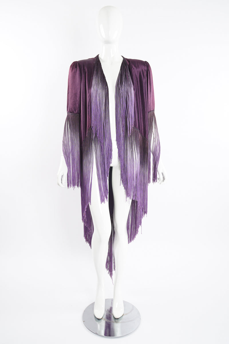 Vintage Ombré Fringe Shawl Jacket on Mannequin front at Recess Los Angeles