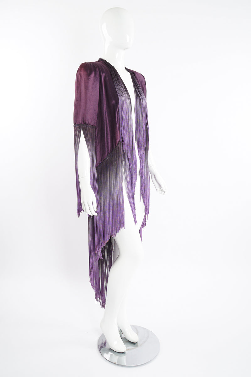 Vintage Ombré Fringe Shawl Jacket on Mannequin angle at Recess Los Angeles