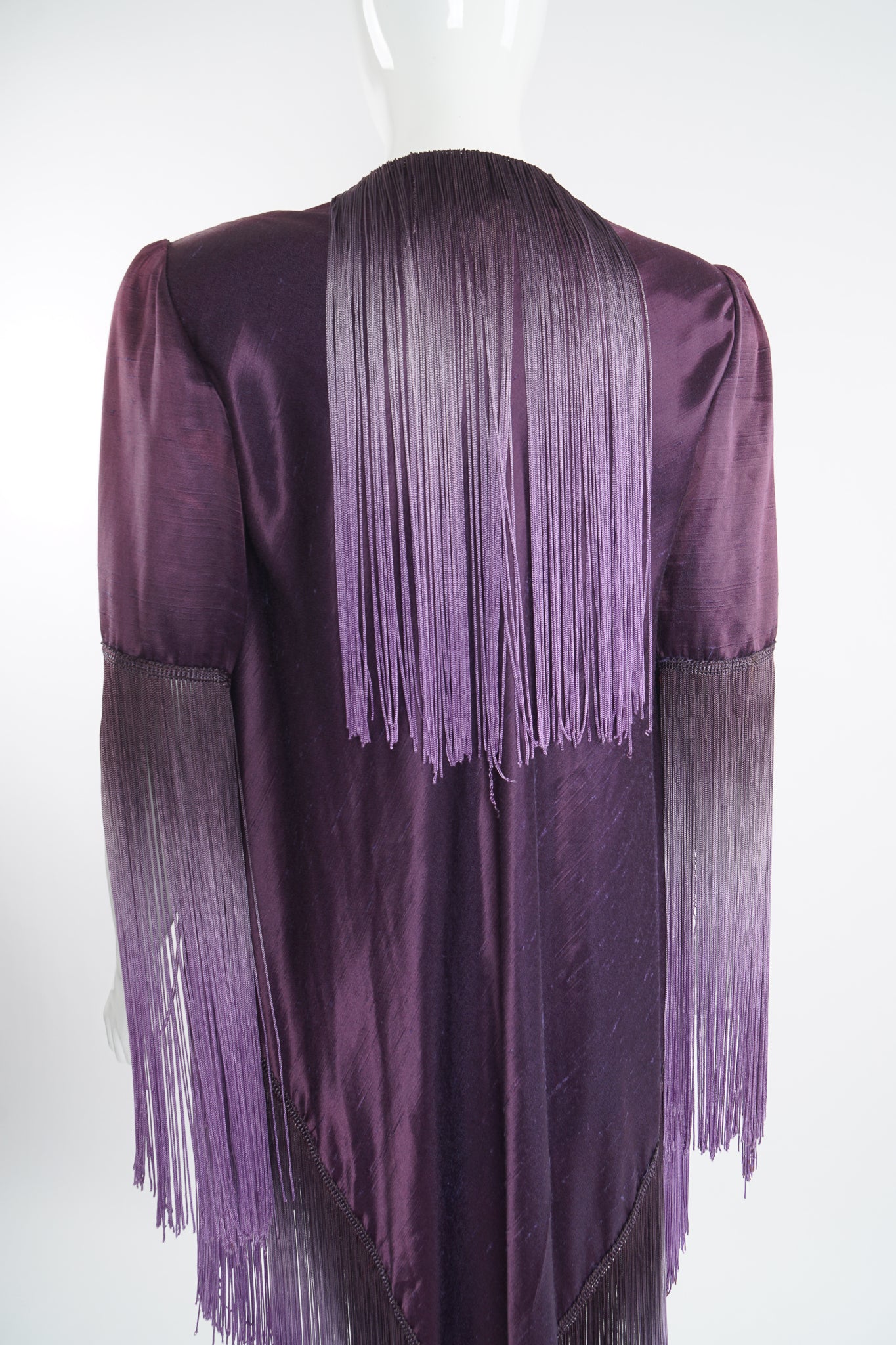 Vintage Ombré Fringe Shawl Jacket on Mannequin back crop at Recess Los Angeles