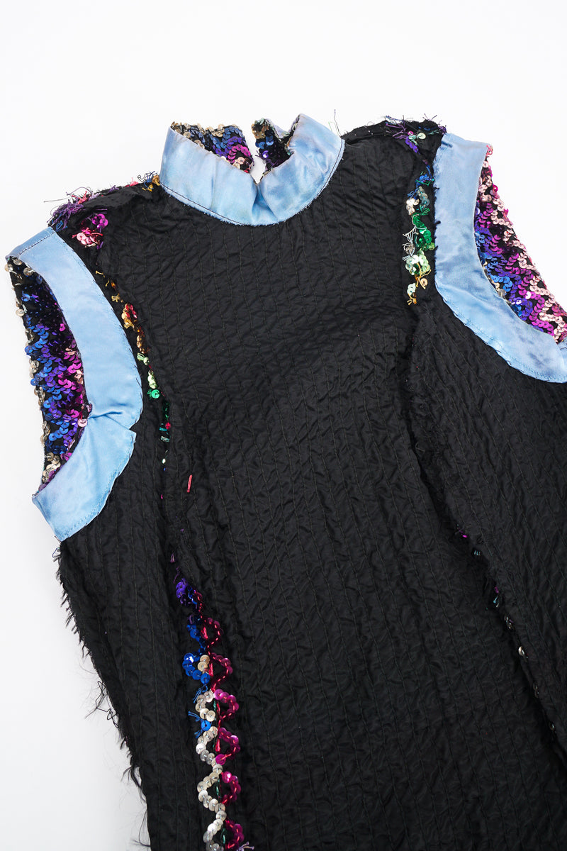 Vintage Rainbow Sequin Sheath Gown lining at Recess Los Angeles