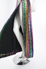 Vintage Rainbow Sequin Sheath Gown on Mannequin slit at Recess Los Angeles