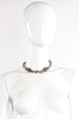 Vintage Silver Alligator Mesh Collar Necklace on mannequin at Recess Los Angeles