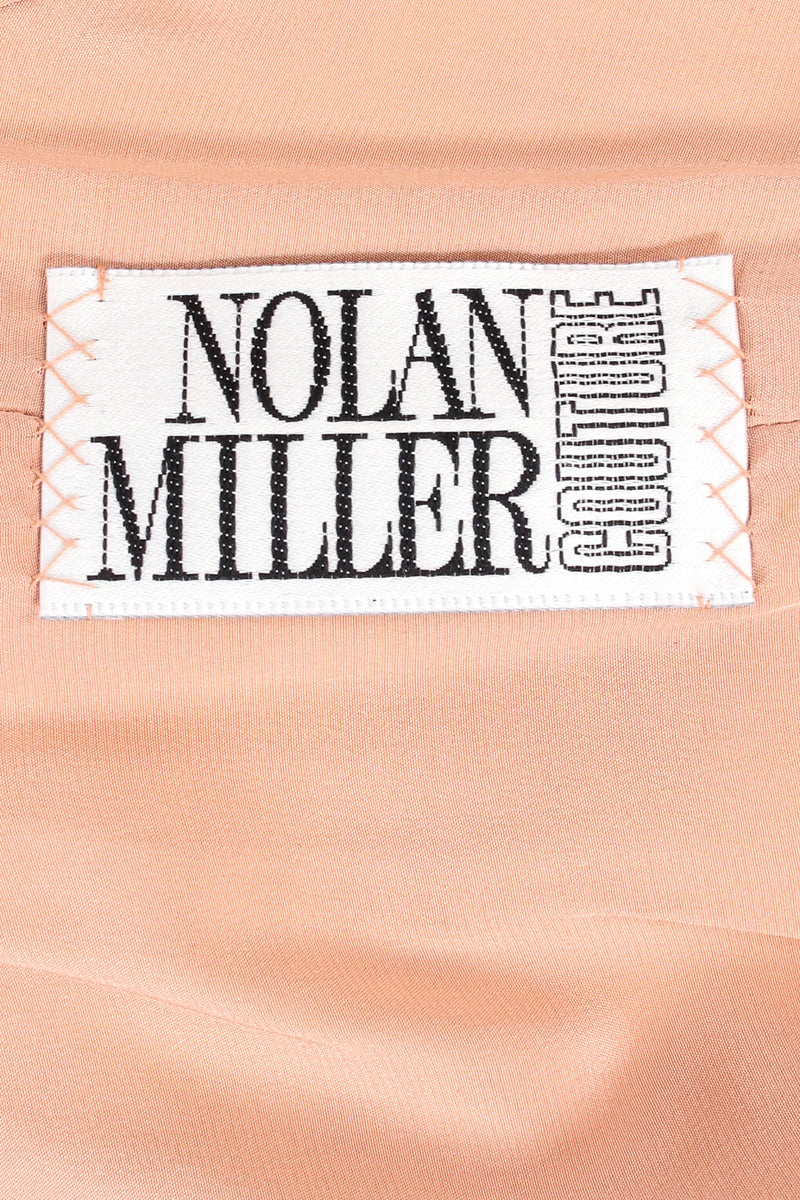 Vintage Nolan Miller Couture Embellished Metallic Lace Gown label at Recess Los Angeles