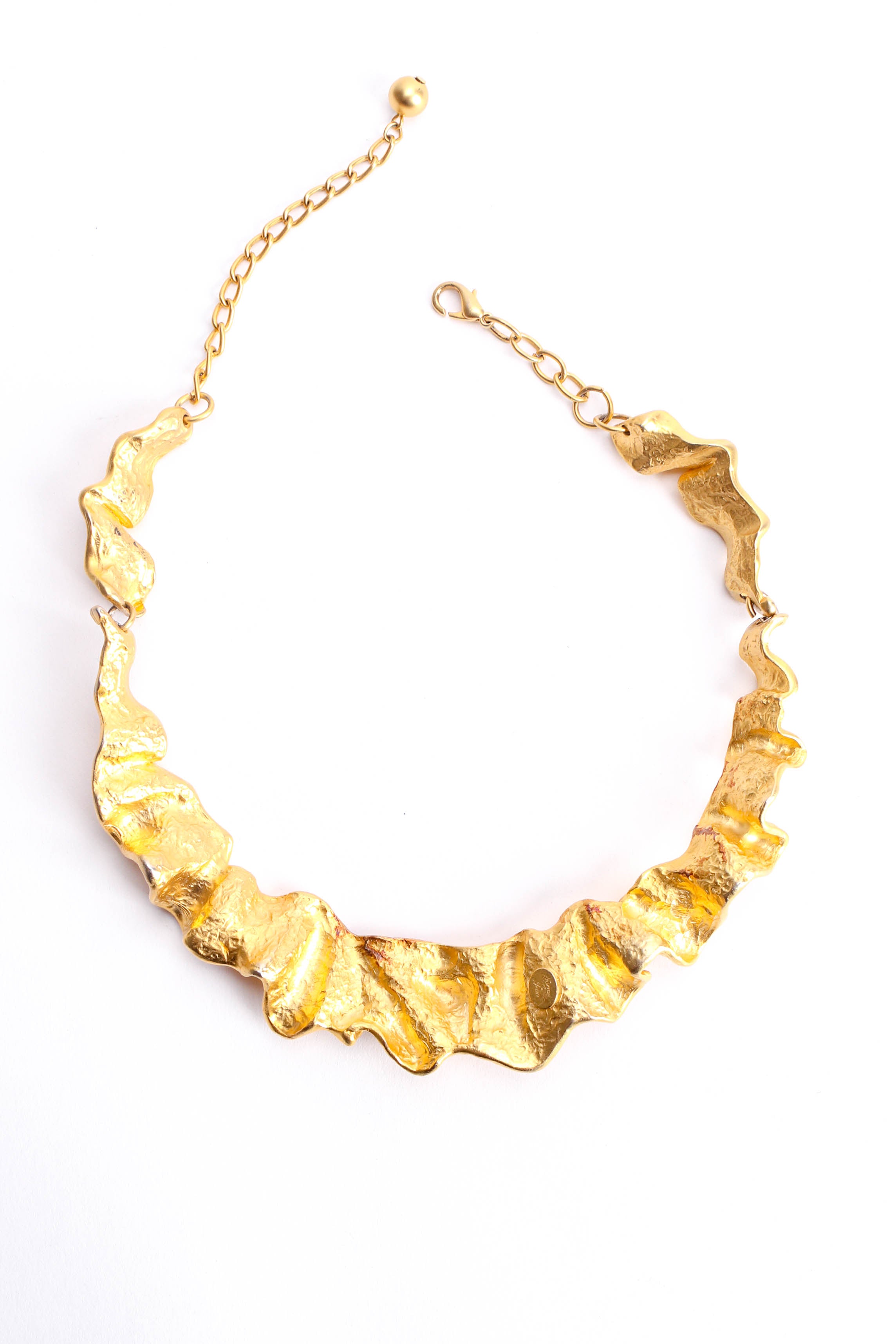 Norma Jean Swirl Crinkle Collar Necklace reverse side @ Recess LA