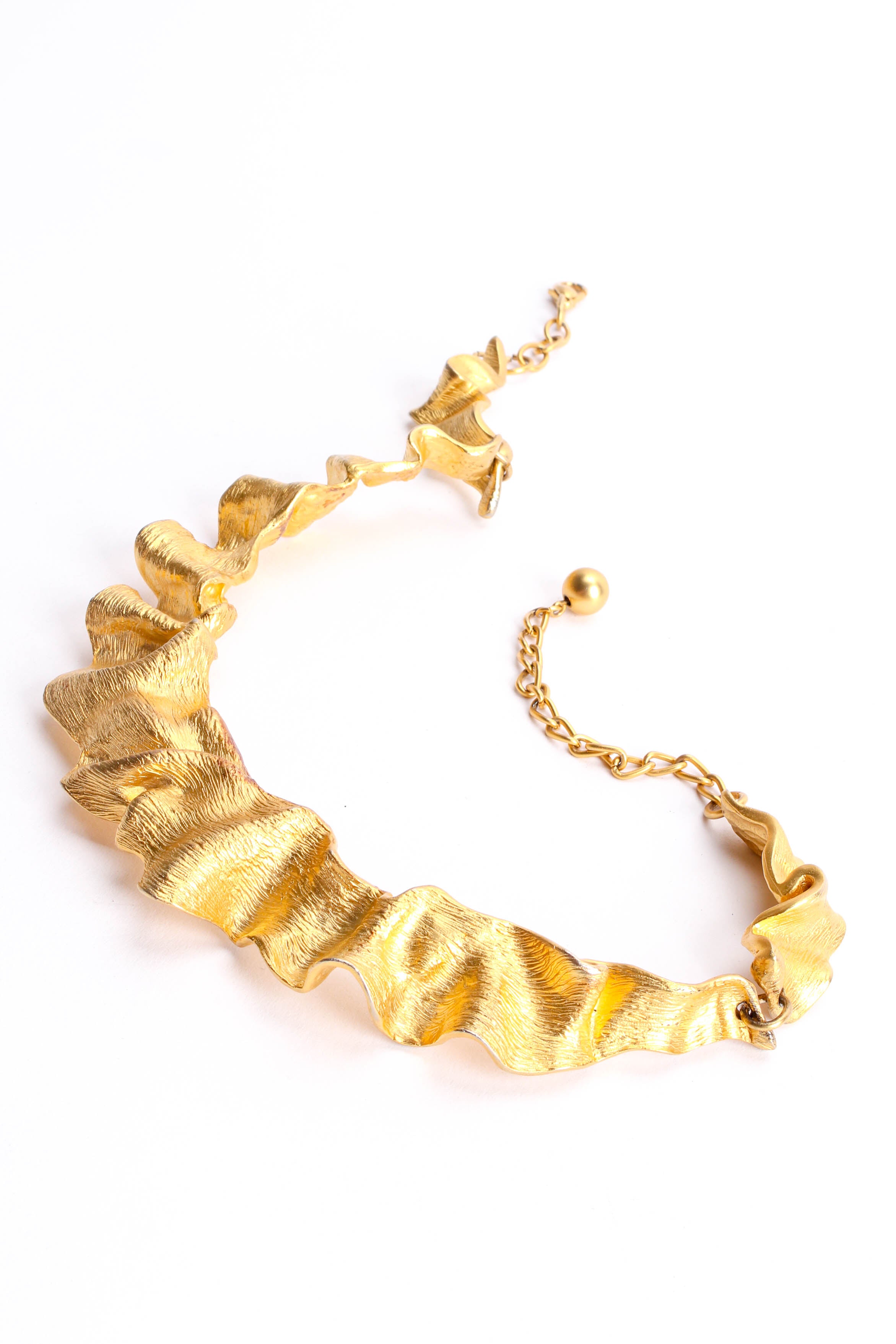 Norma Jean Swirl Crinkle Collar Necklace swirl flat lay necklace  @ Recess LA