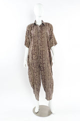 Vintage Norma Kamalli Ikat Print Harem Jumpsuit mannequin front  @ Recess LA