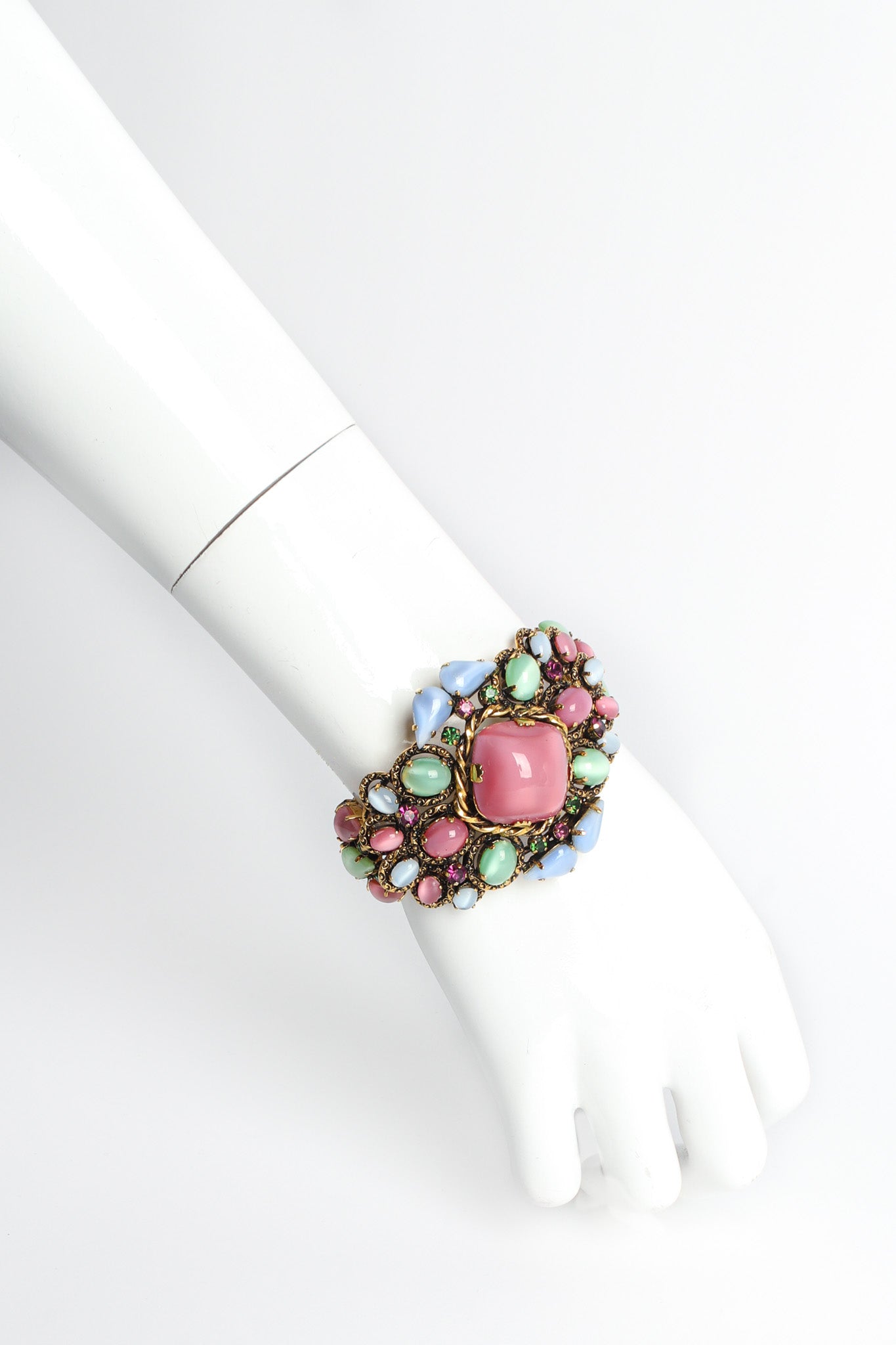 Vintage Novecento Pastel Glass Stone Bracelet on mannequin @ Recess LA