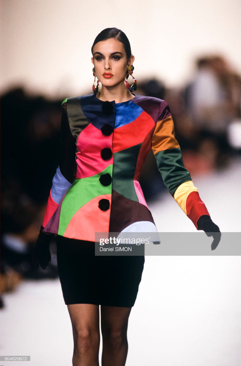 Runway photo of Vintage 1991 A/W Oscar de la Renta Patchwork Jacket @ Recess Los Angeles