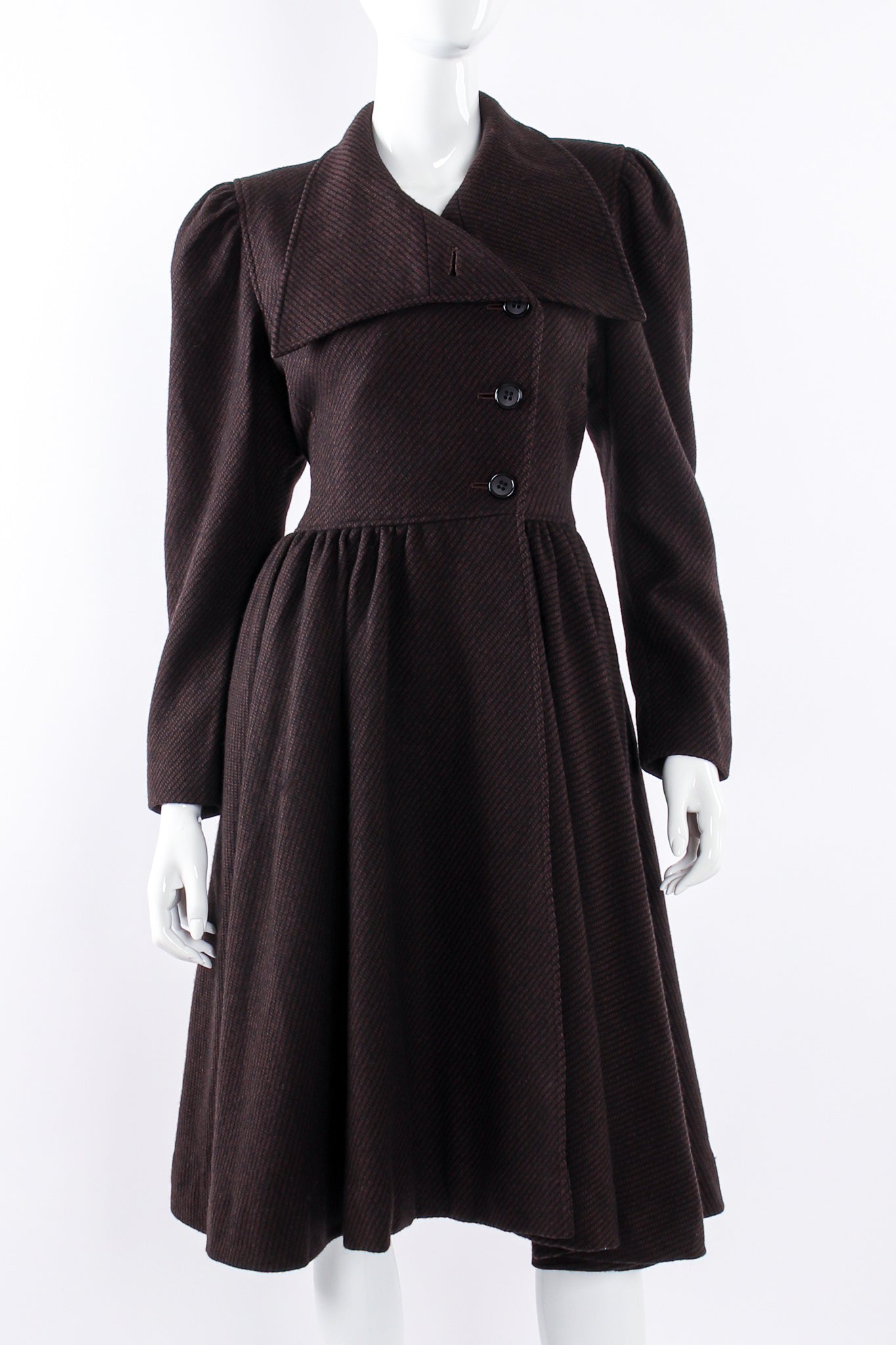 Vintage Oscar de la Renta Micro Check Tweed Princess Coat on mannequin crop at Recess Los Angeles