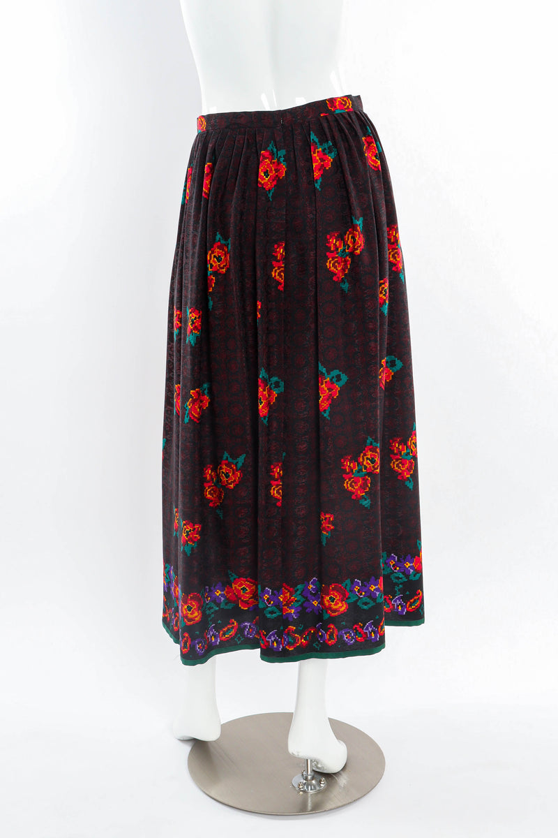 Vintage Oscar de la Renta Rose Pixel Floral Skirt mannequin back @ Recess LA