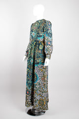 Oscar de la Renta Boutique Vintage Silk Dotted Batik Print Dress