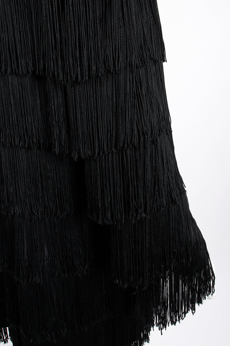 Vintage OMO Norma Kamali Fringed Shirt Dress Jacket on Mannequin sleeve at Recess Los Angeles