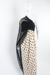 Vintage Oscar de la Renta Dotted Sheath Scarf Gown on Mannequin crop at Recess Los Angeles