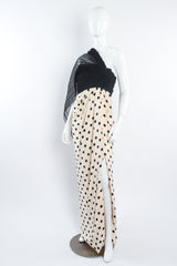 Vintage Oscar de la Renta Dotted Sheath Scarf Gown on Mannequin front at Recess Los Angeles