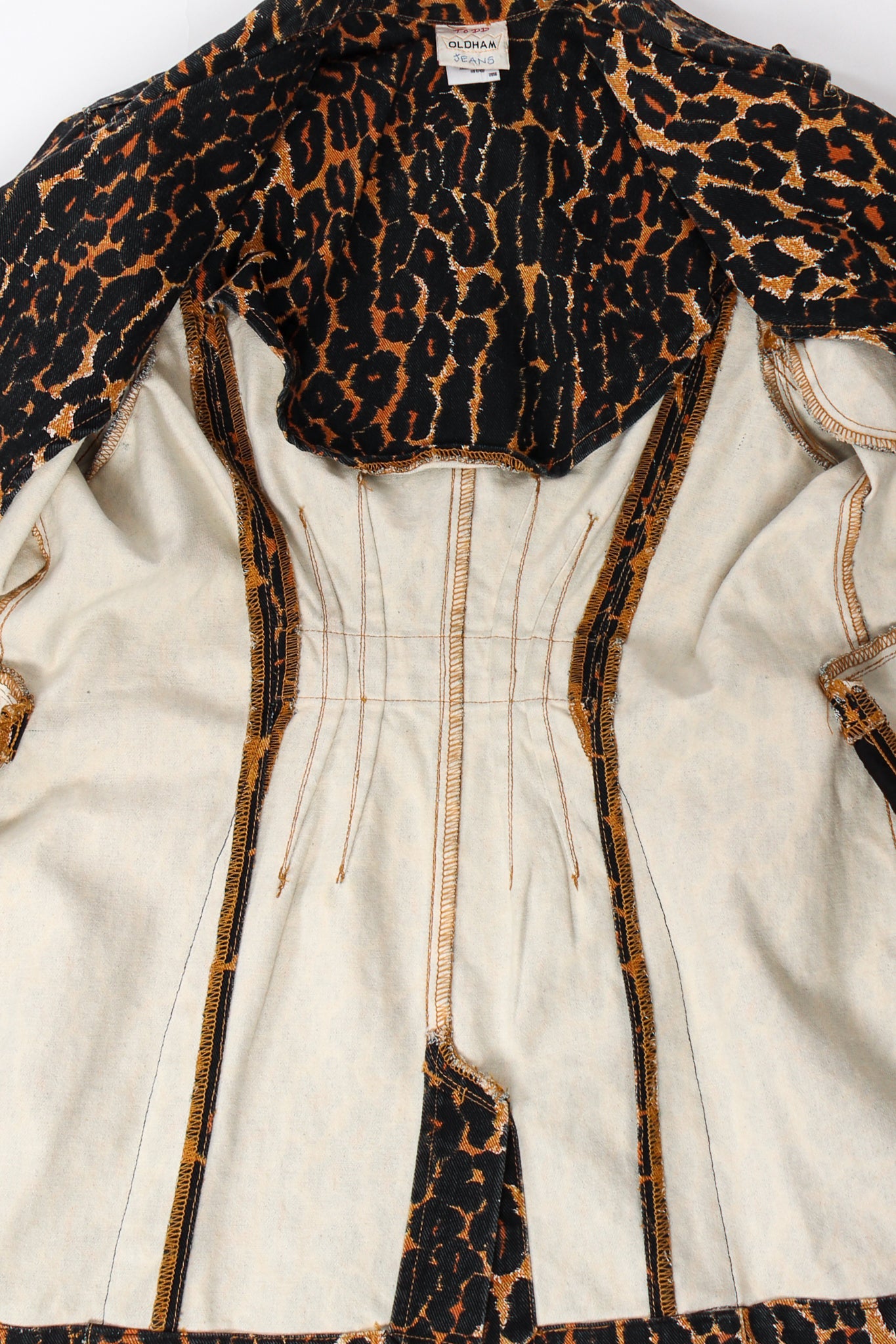 Vintage Todd Oldham Leopard Print Twill Jacket back darts at Recess Los Angeles