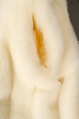 Vintage Oleg Cassini Striped Column Faux Fur Coat pocket @ Recess LA