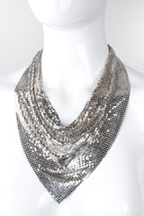 Recess Los Angeles Vintage Oromesh Silver Metal Mesh Bib Necklace Drapey