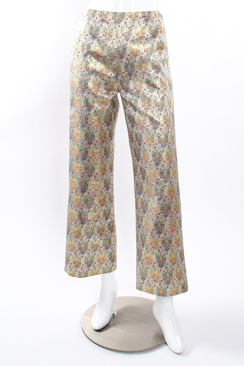 Vintage Oscar de la Renta Floral Butterfly Brocade Pant on mannequin front at Recess Los Angeles