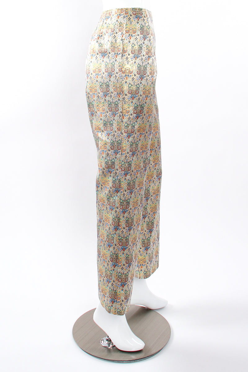 Vintage Oscar de la Renta Floral Butterfly Brocade Pant on mannequin side at Recess Los Angeles