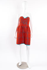 Vintage Oscar de la Renta Venetian Lace Strapless Sweetheart Dress on Mannequin front at Recess LA