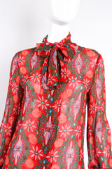 Vintage Oscar de la Renta Something! Chiffon Brocade Tie Blouse on Mannequin crop @ Recess LA