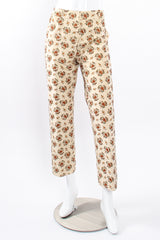 Vintage Oscar de la Renta Embroidered Woodblock Print Silk Pant on Mannequin front @ Recess LA