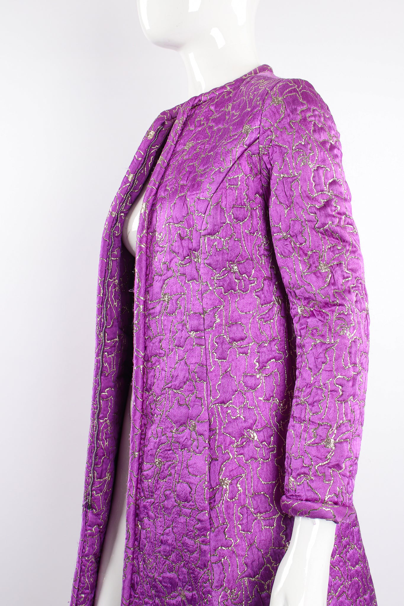 Vintage Oscar de la Renta Abstract Floral Brocade Coat on Mannequin Bust at Recess Los Angeles