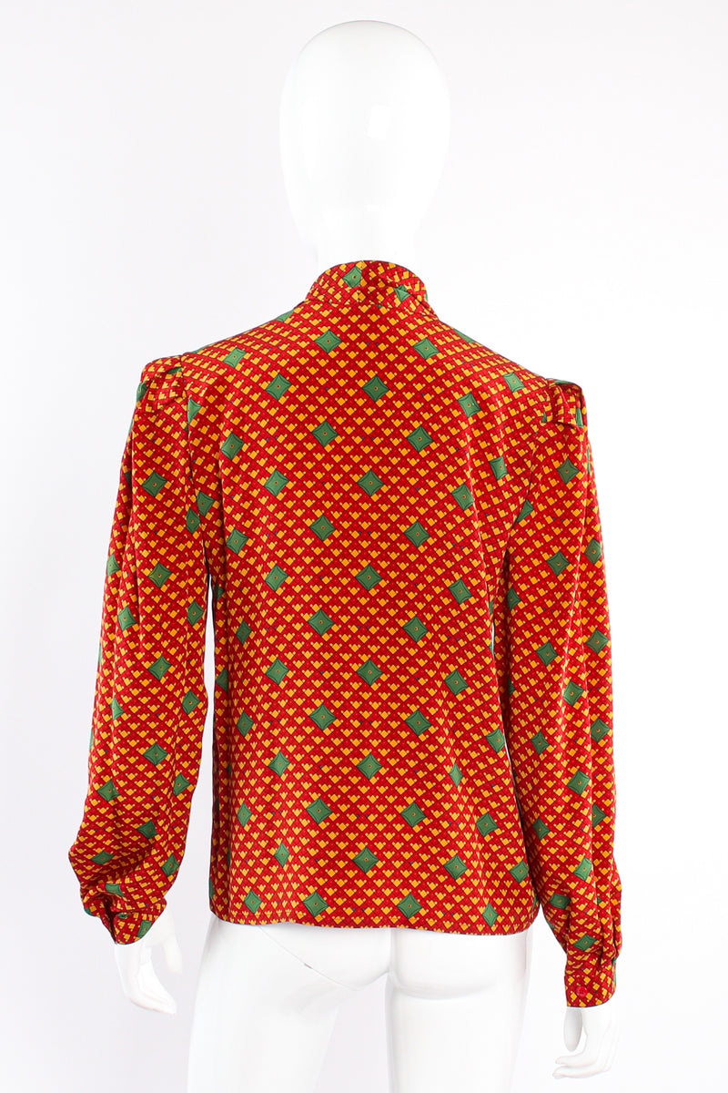 Vintage Oscar de la Renta MissO Tessellation Print Blouse Set on Mannequin back @ RecessLA