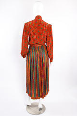 Vintage Oscar de la Renta MissO Tessellation Print Blouse & Skirt Set on Mannequin back @ RecessLA