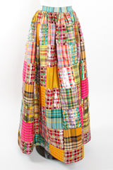 Vintage Oscar de la Renta Sequin Silk Patchwork Ball Skirt on Mannequin back at Recess LA