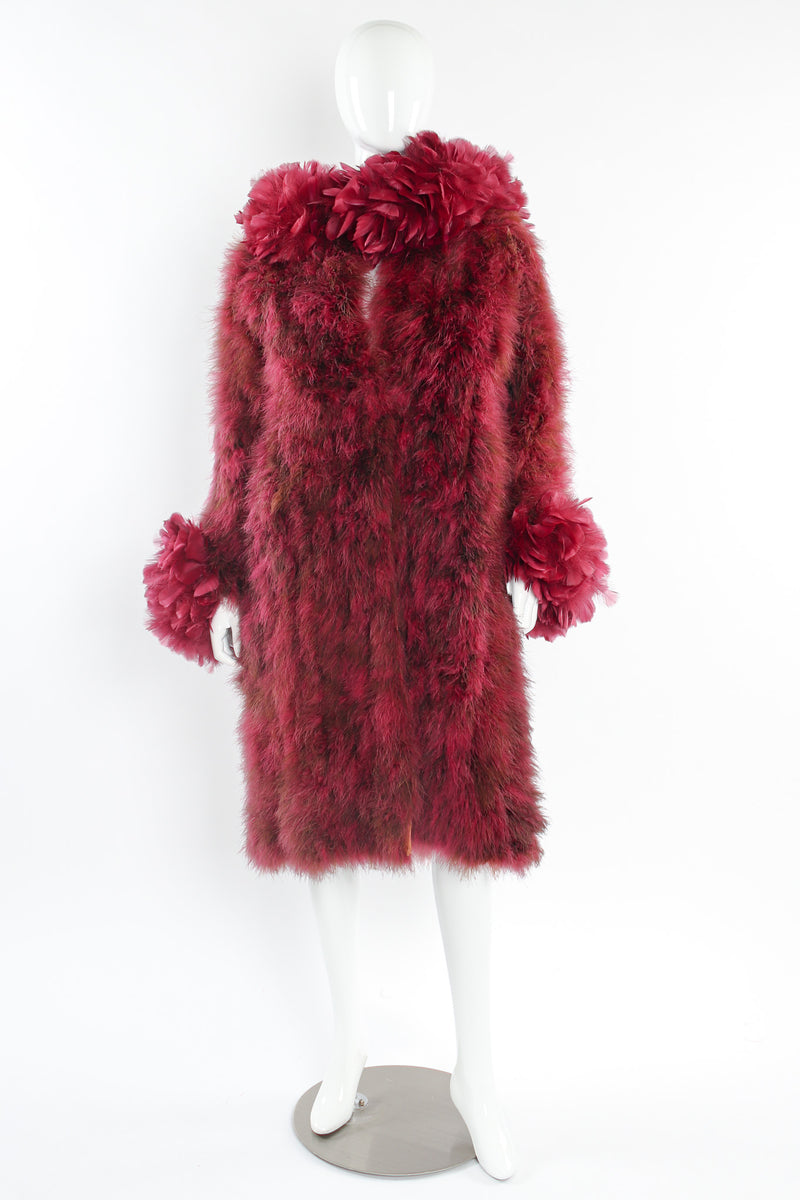 Vintage Unsigned Ostrich Turkey Feather Coat mannequin front @ Recess LA