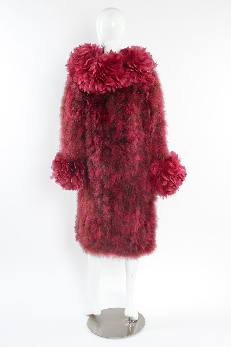 Vintage Unsigned Ostrich Turkey Feather Coat mannequin back @ Recess LA