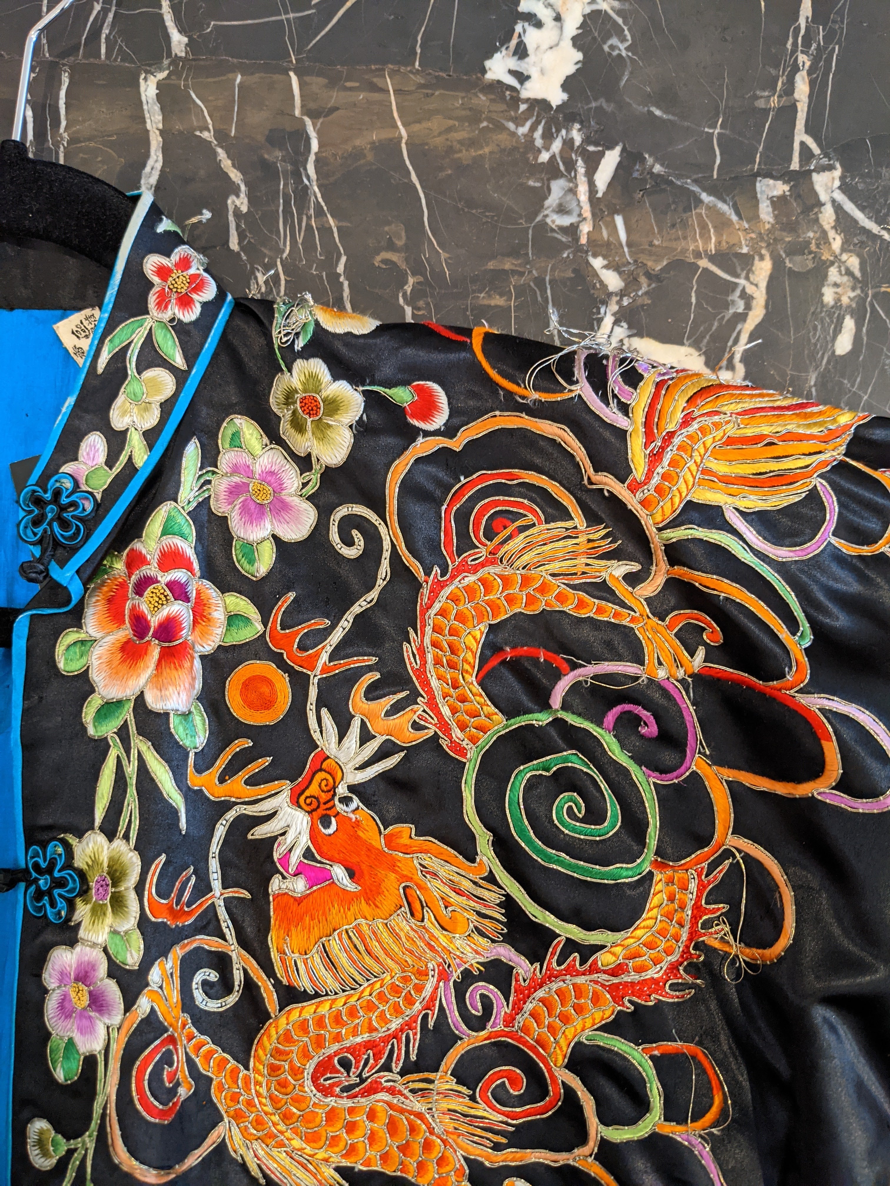 Rainbow Floral Dragon Embroidered Chinese Jacket