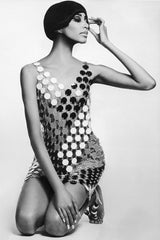 Vintage Paco Rabanne Rhodoid Disc Dress on Donyale Luna By Guy Bourdain Vogue