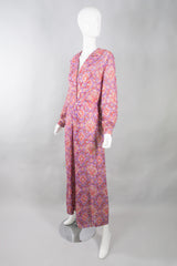 Vintage Chiffon Lamé Paisley Jumpsuit