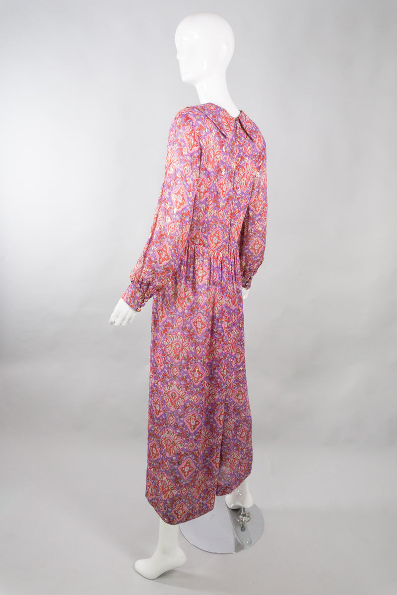 Vintage Chiffon Lamé Paisley Jumpsuit