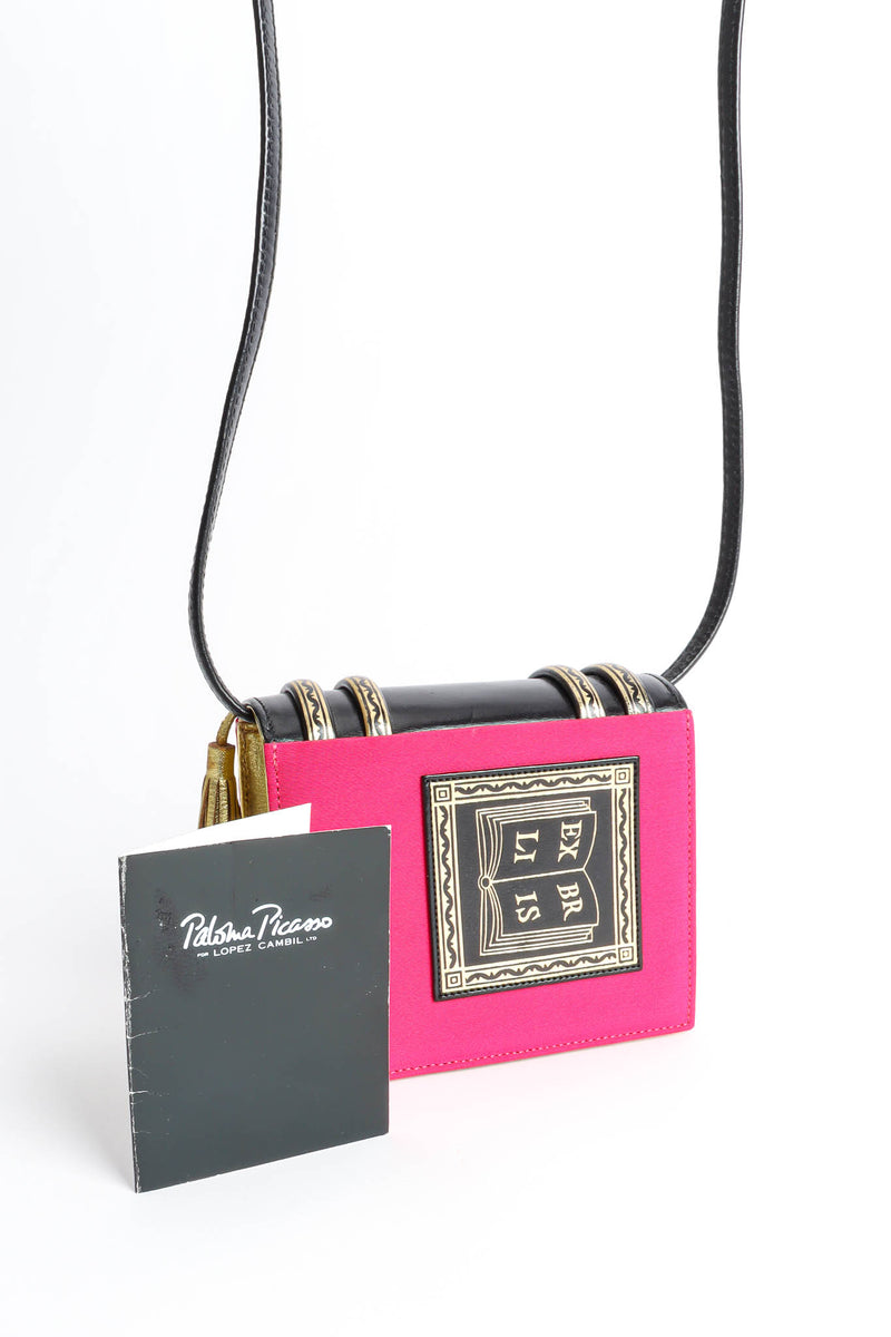 Vintage Paloma Picasso Book Purse Clutch close up/authenticity card @ Recess LA