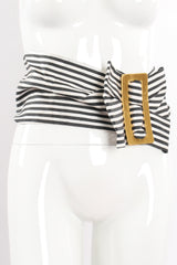 Vintage Paloma Picasso Striped Silk Bow Belt on Mannequin at Recess Los Angeles