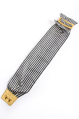 Vintage Paloma Picasso Striped Silk Bow Belt flat at Recess Los Angeles