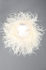 Recess Los Angeles Vintage Patrice Net Ostrich Feather Pillbox Bridal Wedding Hat