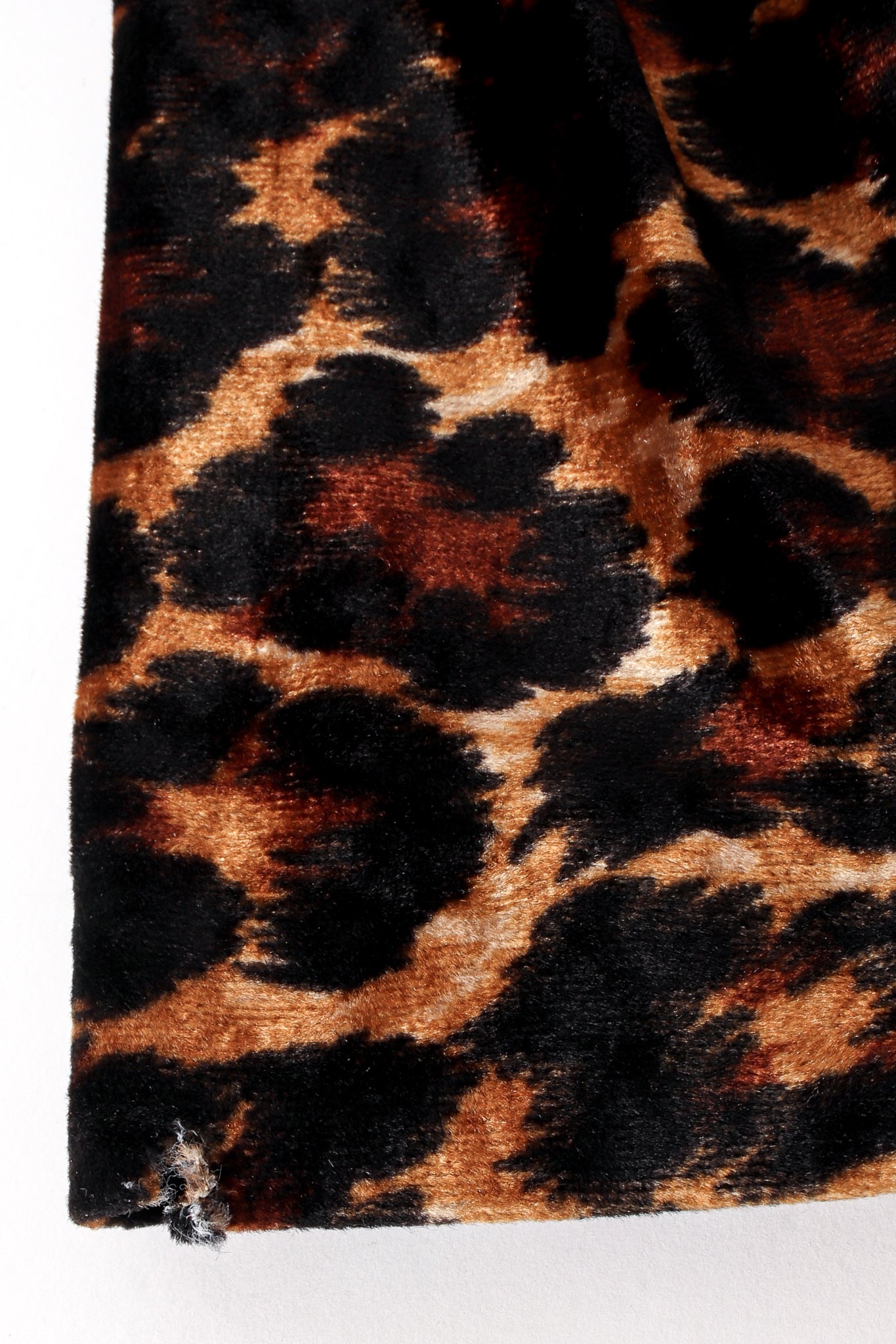 Vintage Patrick Kelly A/W 1989 Leopard Stretch Velvet Cocktail Dress sleeve rip @ Recess LA