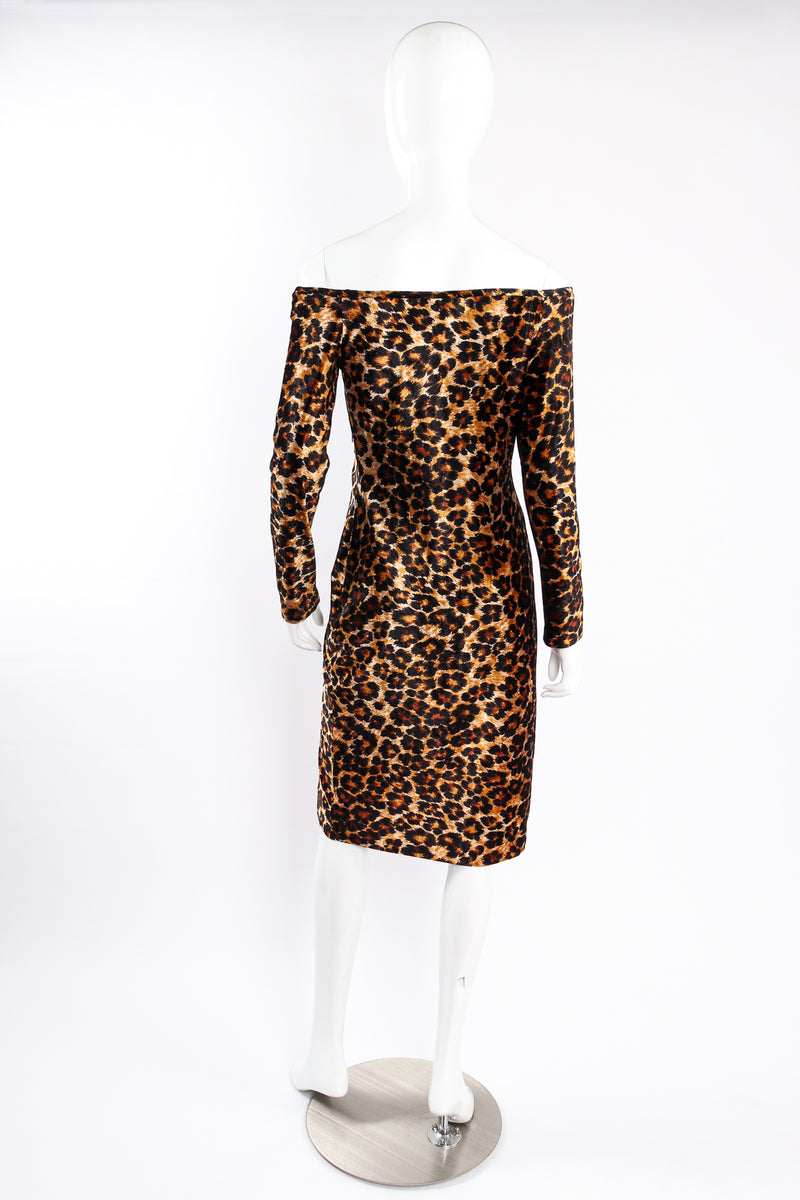 Vintage Patrick Kelly A/W 1989 Leopard Stretch Velvet Cocktail Dress on mannequin back @ Recess LA