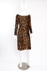 Vintage Patrick Kelly A/W 1989 Leopard Stretch Velvet Cocktail Dress on mannequin front @ Recess LA