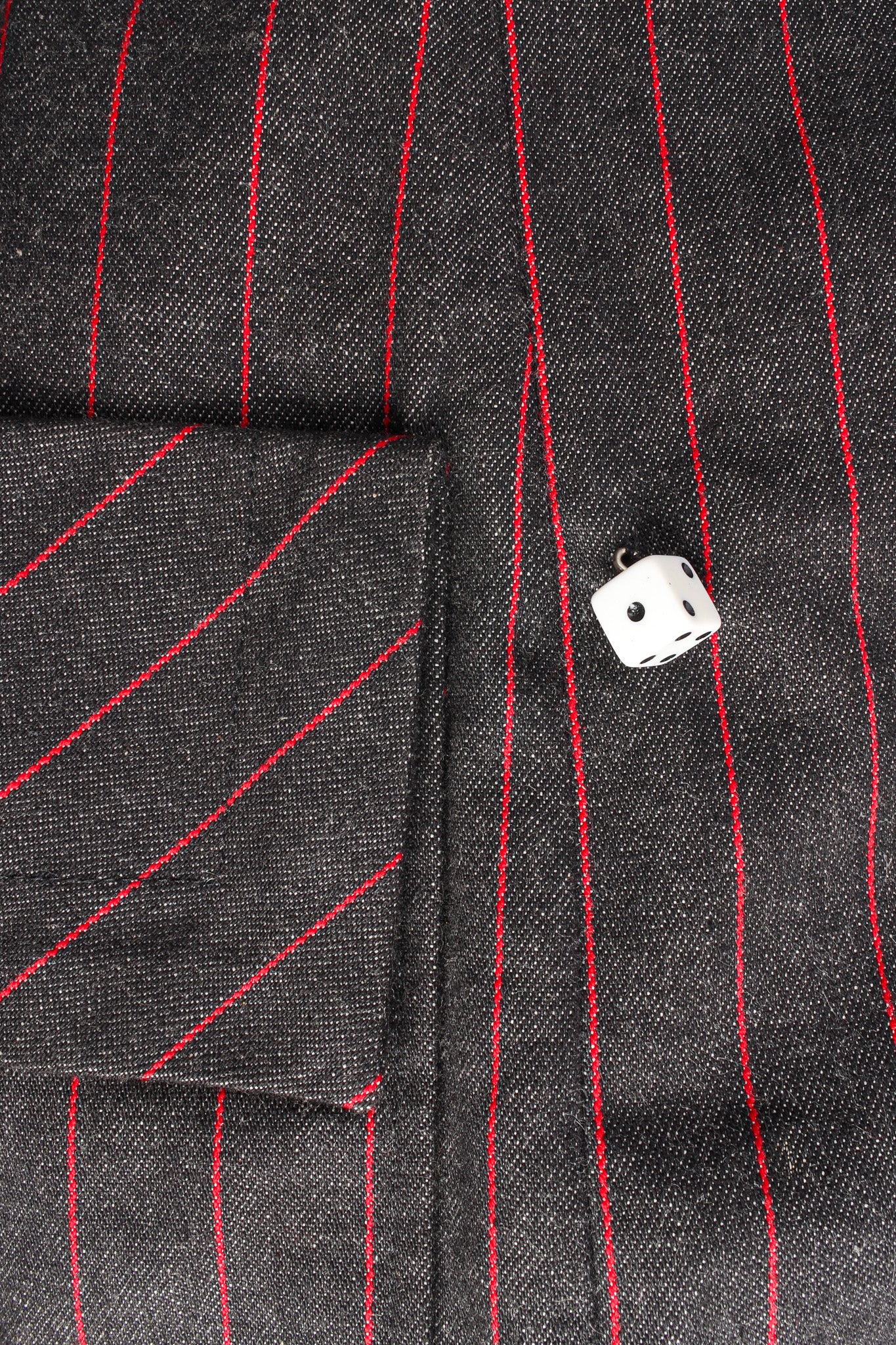 Vintage Patrick Kelly 1980s High Roller Pinstripe Dice Blazer dice button @ Recess LA