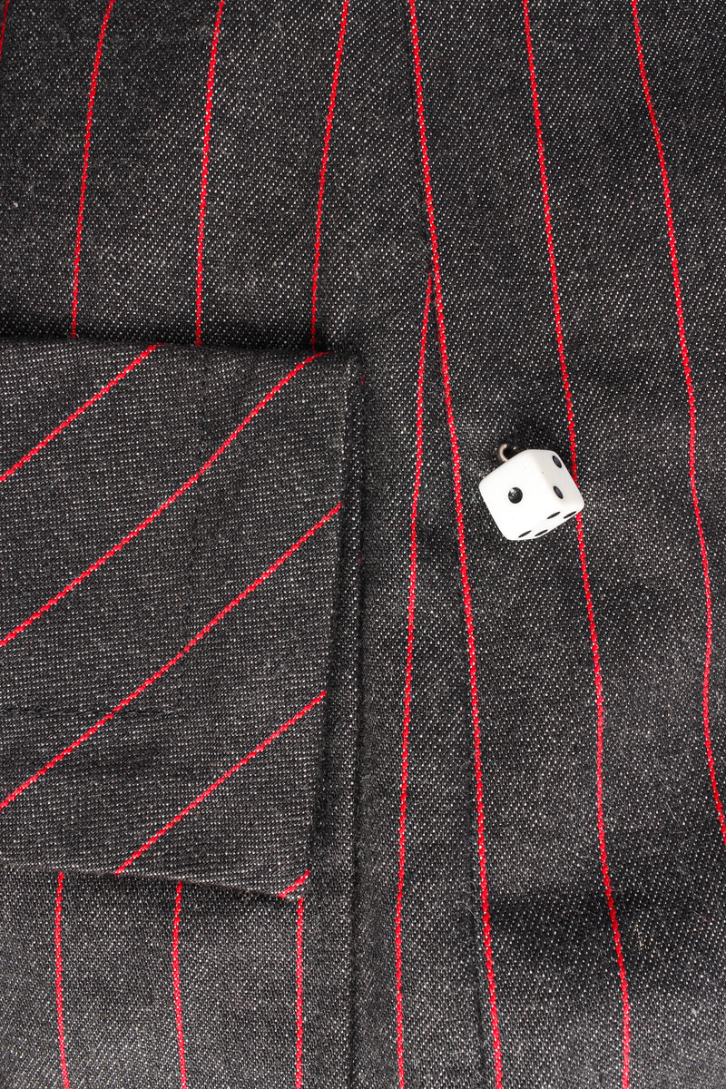 Vintage Patrick Kelly 1980s High Roller Pinstripe Dice Blazer dice button @ Recess LA