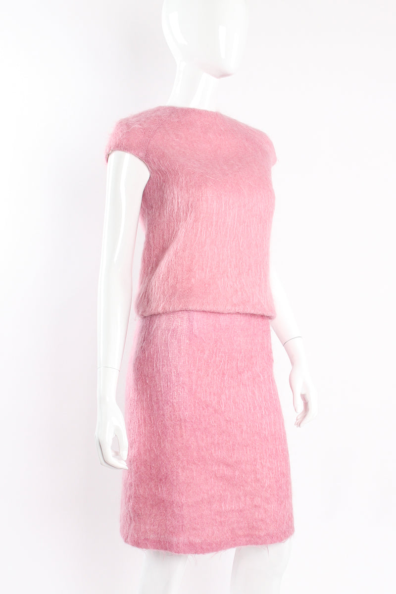 Paul & Joe Cotton Candy Fuzzy Mohair Top & Skirt Set on mannequin crop at Recess Los Angeles